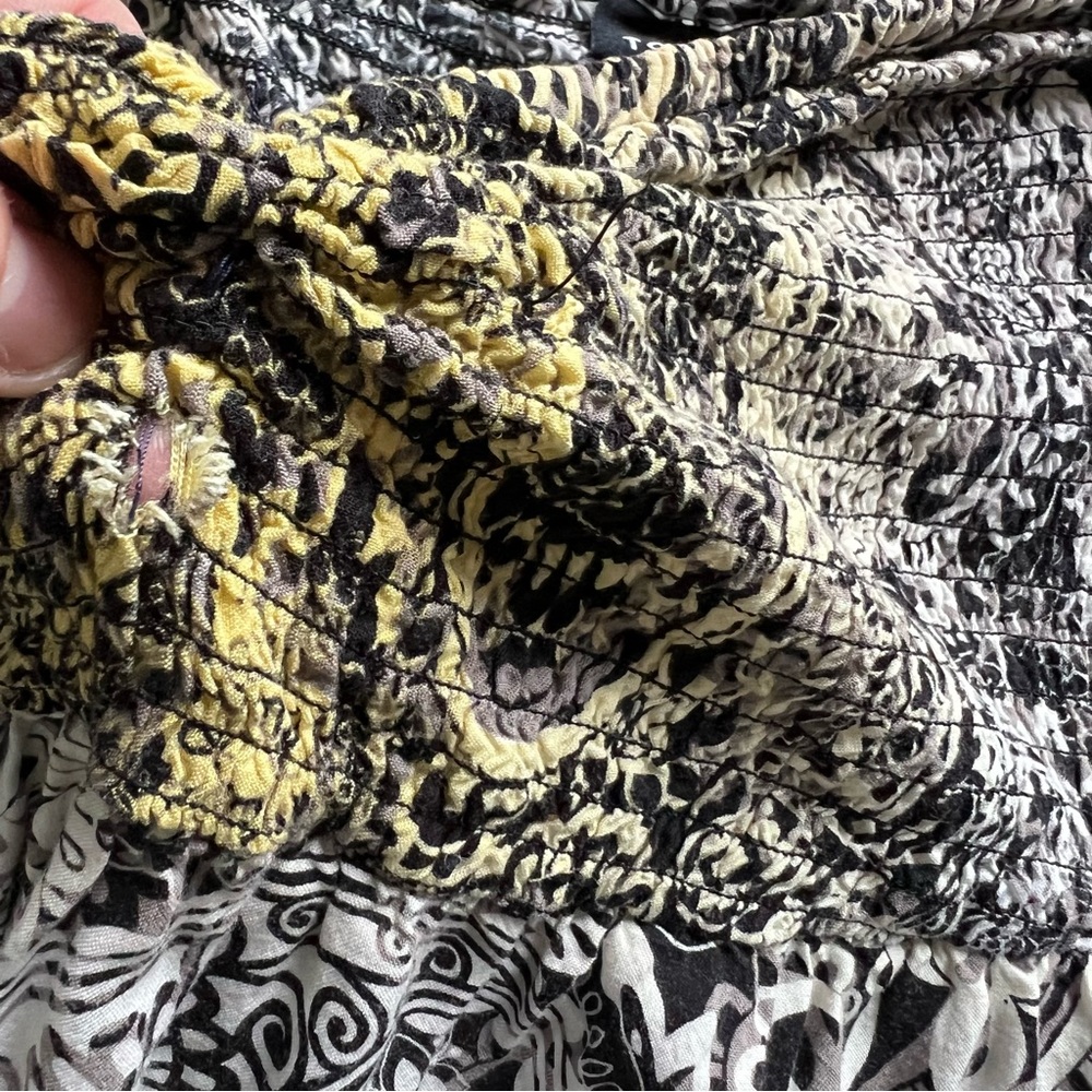 Torrid Black Yellow Paisley Smocked Front Strapless Maxi Dress Women's size 4x - Picture 8 of 11